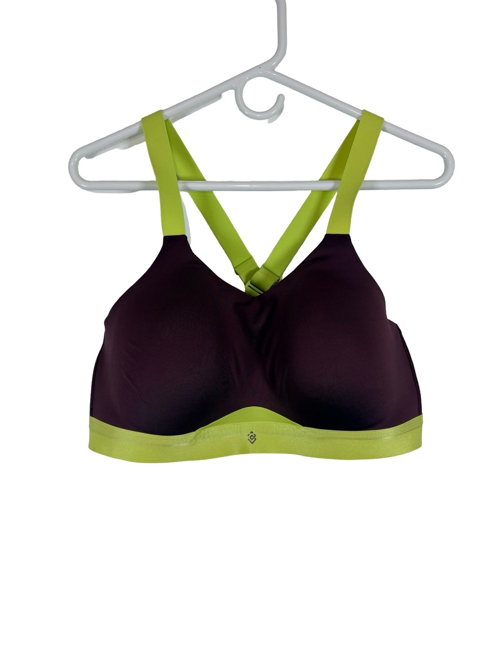 ThirdLove 38E Sports Bra High Impact Racerback Neon Green & Plum